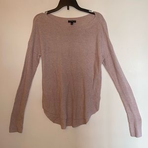 Express Womens Blush Pink Long Sleeve Ribbed Knit Sweater (Size: XS)